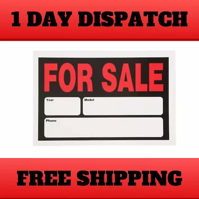 Sale Sign - Weather And Fade Resistant Plastic Auto For Sale Sign - 8″ X 12″ • $2.45