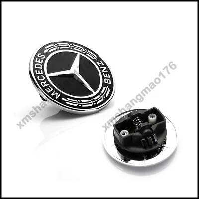 2007-on Mercedes W212 W213 W205 W204 C & E Class Badge Flat Hood Emblem Black • $23.99