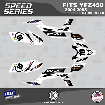 Graphics Kit For YAMAHA YFZ 450 (2004-2008) CARB YFZ 450 Speed - White 16 MIL • $142.99