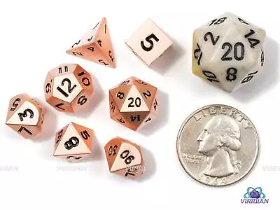 Mini Rose Copper | Metal Dice Set (7) - DnD Dungeons And Dragons - RPG Tabletop • $16.50