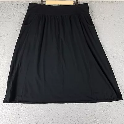 Pure J. Jill Midi Skirt Women's XL Black Pull On Modest Pockets Casual Comfort • $29.99