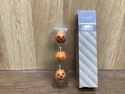 Pack Of 3 Vintage Avon Halloween Pumpkin Jack-O-Lantern Candles NOS • $5.94