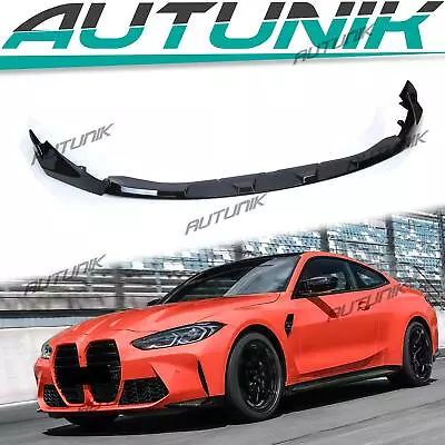 For 2021-2024 BMW G80 M3 G82 G83 M4 Front Splitter Bumper Lip Spoiler Black • $138.99