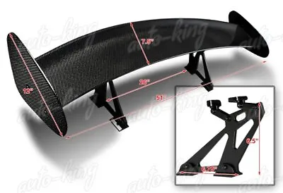 Universal 51  Dragon-4 Style Real Carbon Fiber Rear Trunk Gt Spoiler Wing • $220.24