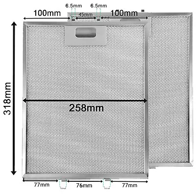 2 Metal Mesh Filters For ZANUSSI Cooker Hood Vent Filter 318 X 258 Mm • £15.99