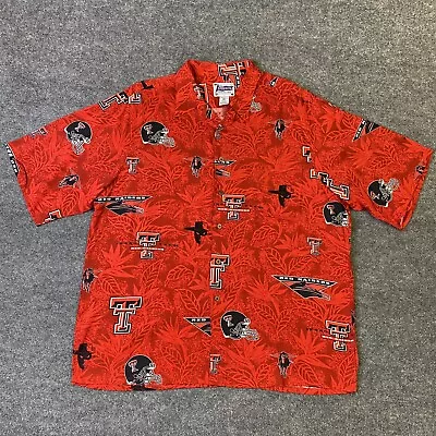 Reyn Spooner Shirt Texas Tech Red Raider Mens XL Masked Rider Hawaiian Vintage • $45