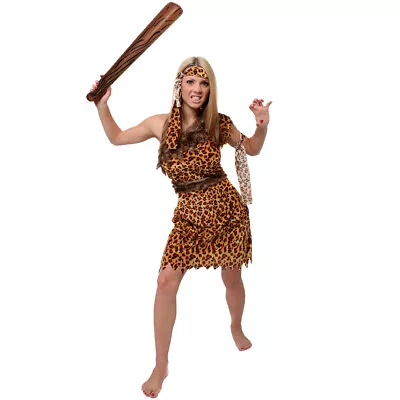 Cave Woman Fancy Dress Costume Jungle Prehistoric Cave Girl Out Fit Stone Age • £14.99