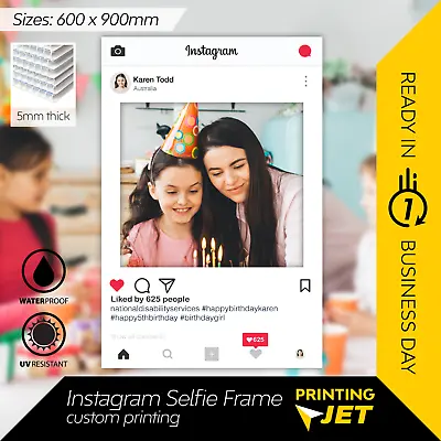 $50 • Buy Instagram Selfie Frame Photo Booth Prop 60 X 90 Cm  [5mm Thick Corflute]