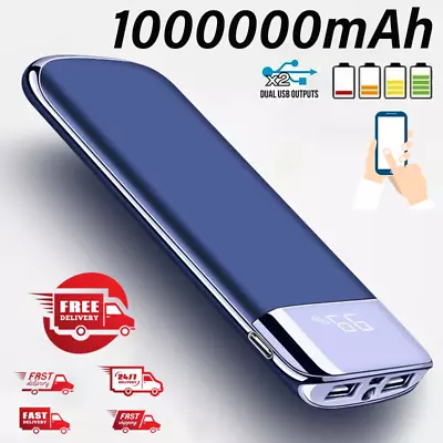 1000000mAh Power Bank Fast Charger Battery Pack Portable 2 USB For Mobile Phone • £16.19