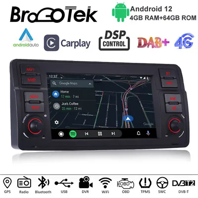 7  Android 12 Car DSP Stereo Radio GPS WiFi 4G For BMW 3er E46 318 328 330 4+64G • £219.99