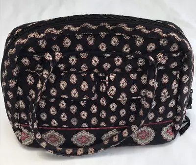 Vera Bradley Pirouette Black Paisley Floral Large Shoulderbag Tote Retired • $13.99