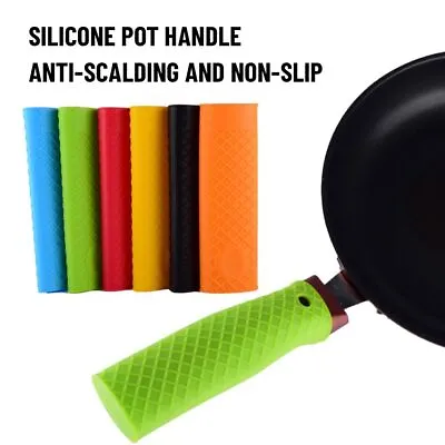 Saucepan Handle Silicone Holder Sleeve Slip Cover Grip Pot Pan Handles Tools • £4.67