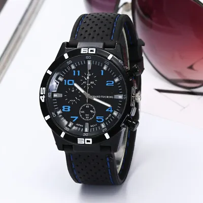 Mens Watches Sports Wrist Boys Army Silicon Strap Quartz Cheap Men's τщ • $2.83