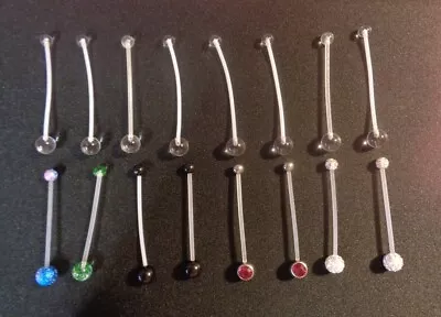 Lot Of 16 1.5   Bioflex/PTFE Pregnancy Belly Rings Body Jewelry 6 Ball Colors • $10