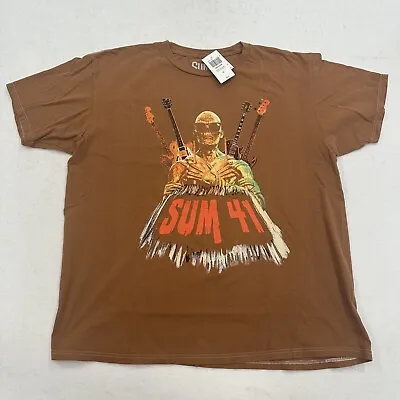Sum 41 Tour T-Shirt Skull Mummy Zombie Guitar Drummer Glasses Size Large • $34.99