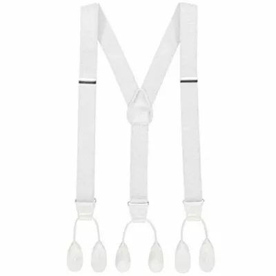 Mens WHITE Button On Suspenders  BRAND NEW • $15