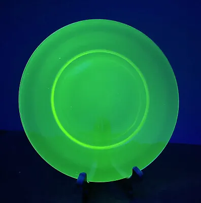 Amber Uranium Glass Plate Vaseline 8-1/2” Vintage Depression Glass Collectible • $25.99