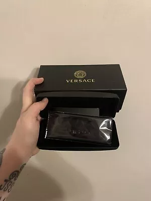 NEW VERSACE EYEGLASSES SUNGLASSES BLACK HARD Case. DOCUMENTS GIFT BOX. • $17.99