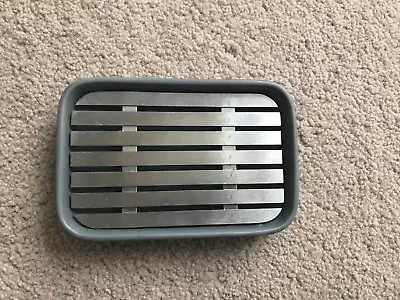 John Lewis Grey Ceramic Soap Dish With Stainless Steel Drain • £6.50