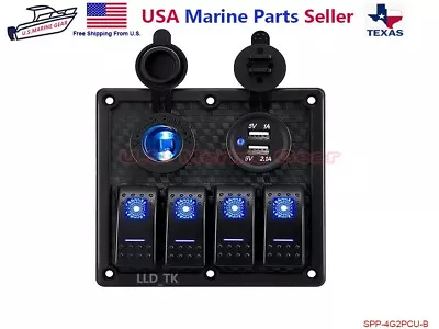 Toggle Rocker Switch Panel 4 Gang Switch Marine Boat Car RV Camper ATV UTV 12V • $27.50