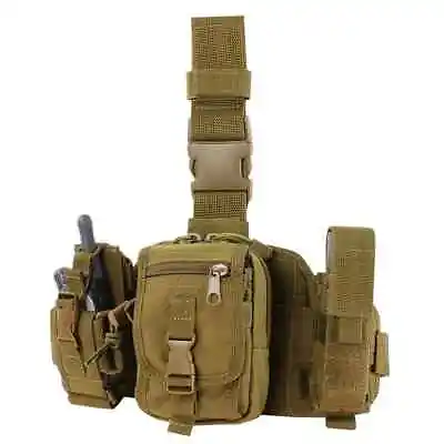 Condor MA25 CB UTILITY LEG RIG Tactical MOLLE Mag Radio Pouch Drop COYOTE BROWN • $34.99