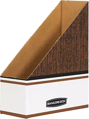 Bankers Box Corrugated Cardboard Magazine File 4 X 9 X 11 1/2 Wood Grain 12 • $44.04