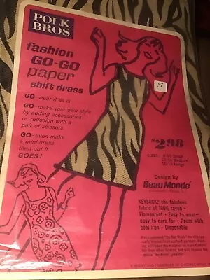 BEAU MONDE PAPER DRESS NEW IN PACKAGE 1960s Small 5-8 • $88