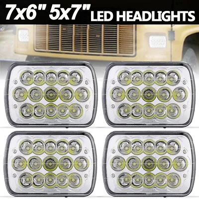 4PCS 7X6  5x7  LED Headlights Hi/Lo DRL H4 For Kenworth T300 Freightliner FL50 • $74.99