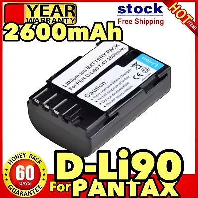 2600mAh D-Li90 DLI90 DL190 Battery For Pentax K-3 K-5 K5 K-7 K7 K-3 II K-5 II • $25.90