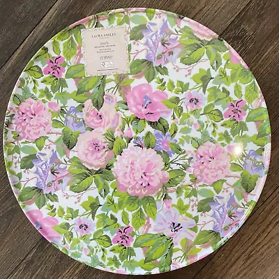 LAURA ASHLEY Spring Floral Spinning Rotating Melamine 15.5  Serving Tray NEW • $49.99