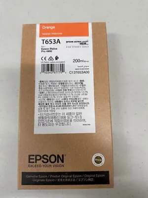 NEW Epson T653A 200ml Orange HDR Ink 4900 Stylus Pro Genuine 08/20/2021 • $30
