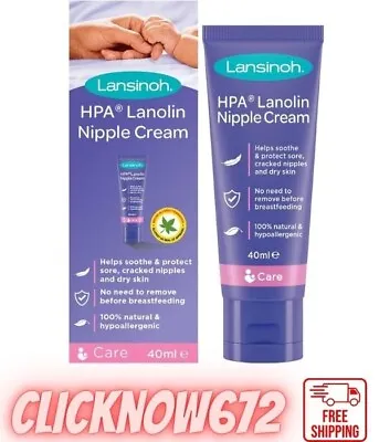 Lansinoh HPA Lanolin Nipple Cream For Sore Nipple & Cracked Skin Brand New UK • £10.58