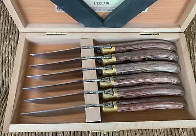 Laguiole 6 Piece Steak Knife Set Olive Wood.. Unused In Box L'Eclair • £129