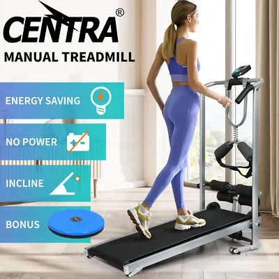 $199.99 • Buy Centra Manual Treadmill Mini Incline Fitness Machine Walking Home Gym Exercise