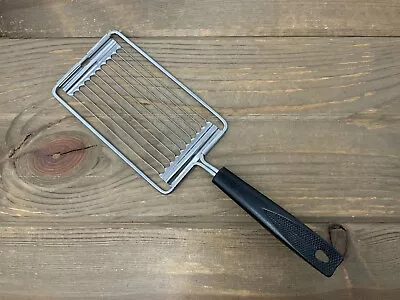 Vintage Ekco Tomato Slicer Metal Wire Black Handle Kitchen Utensil Farmhouse USA • $13.45