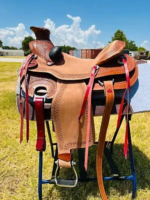 Handmade Western Adult Wade Ranch Horse Saddle Roping Style 15  To 17  • $329.99