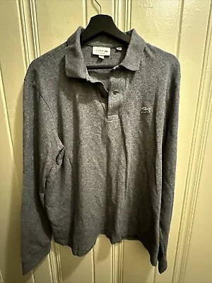 Lacoste Shirt Mens Size L Or 5 Gray Long Sleeve Polo Shirt Logo • $24.99