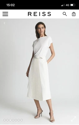£65 • Buy Reiss Ivory Midi Skirt Size 10