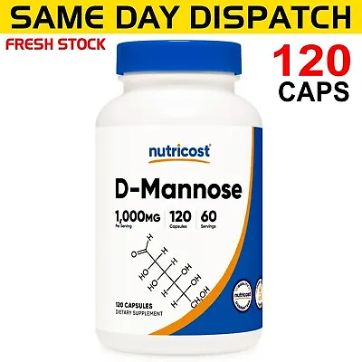 Nutricost D-Mannose PREMIUM QUALITY 1000mg  120 Caps AU STOCK • $39.95