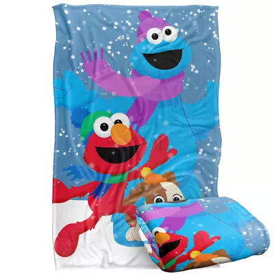 Sesame Street Furry Friends Elmo Cookie Monster Snow Run Silky Touch Blanket • $45.99