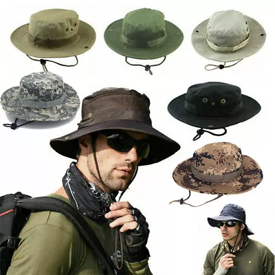 Sun Hat Bucket Cargo Safari Bush Boonie Summer Fishing Hat For Men Women UPF 50+ • £5.98