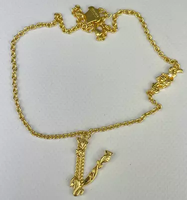 Vintage Versace Necklace Gold Charm Amulet Pendant 49cm • $155