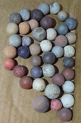 Musket Balls ?  Primitive Marbles ?  Stone Balls ? (lot Of 50) • $79