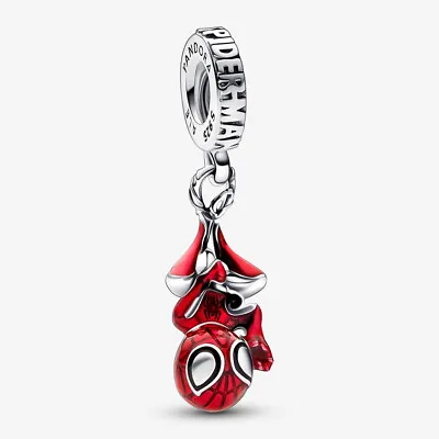 PANDORA Hanging Spider-Man Silver Dangle Charm - 792323C01 • £23.63