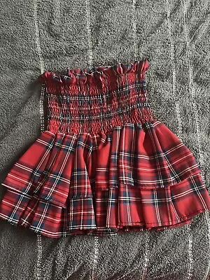 £7.99 • Buy Womens Frill Mini Short Rara Skirt Ladies Check Dogtooth Gathering Tutu Skirts