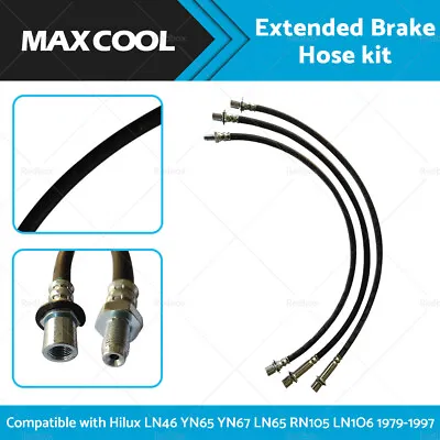 Extended Brake Hose Kit Suitable For Hilux LN106 LN46 LN60 LN65 RN105 YN65 YN67 • $50.59