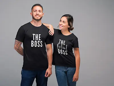 The Boss The Actual Boss Matching Couple Tshirt Unisex Wedding Gender Neutral • $13.55