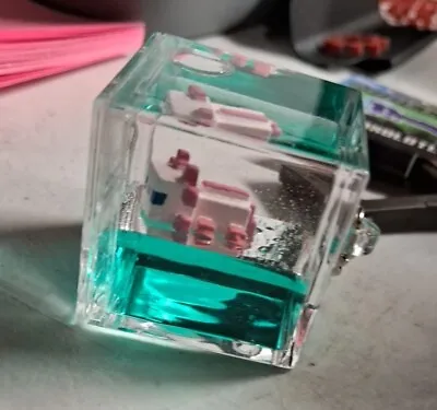 Minecraft Tsunameez Axolotl Pink Blue Liquid Acrylic Keychain Brand New  • $14.99