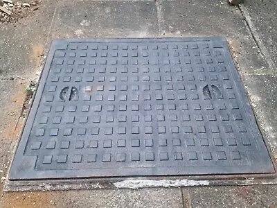 Cast Iron Manhole Drain Cover & Frame 648mm X 498mm Lifting Handles Inspection  • £150