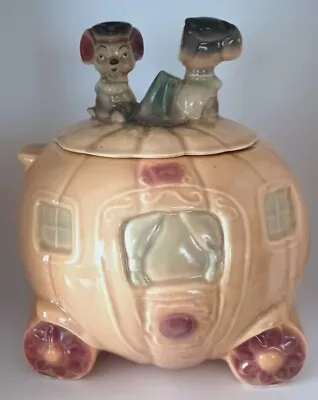 Brush McCoy Pottery Cinderella Coach Pumpkin Cookie Jar W-32 Mice On Top • $85